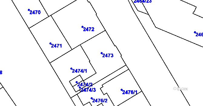 Parcela st. 2473 v KÚ Opava-Předměstí, Katastrální mapa