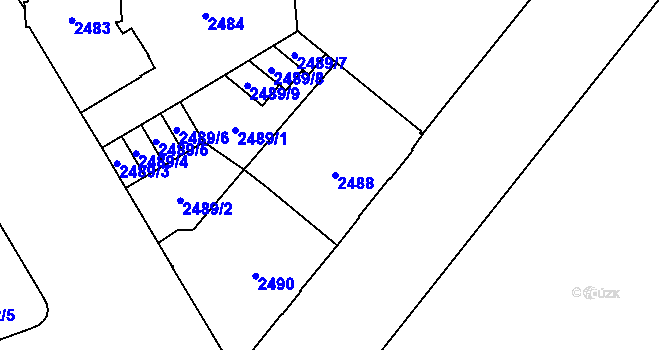 Parcela st. 2488 v KÚ Opava-Předměstí, Katastrální mapa