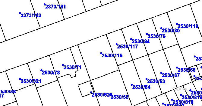 Parcela st. 2530/116 v KÚ Opava-Předměstí, Katastrální mapa