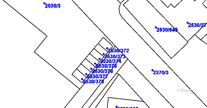 Parcela st. 2530/373 v KÚ Opava-Předměstí, Katastrální mapa