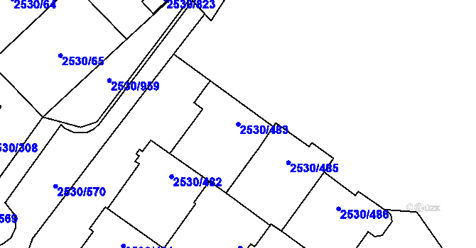 Parcela st. 2530/483 v KÚ Opava-Předměstí, Katastrální mapa