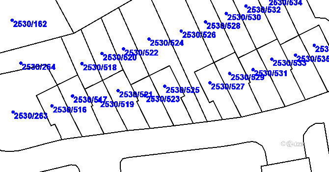 Parcela st. 2530/525 v KÚ Opava-Předměstí, Katastrální mapa