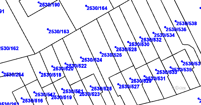 Parcela st. 2530/526 v KÚ Opava-Předměstí, Katastrální mapa