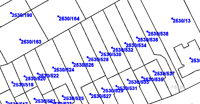 Parcela st. 2530/530 v KÚ Opava-Předměstí, Katastrální mapa