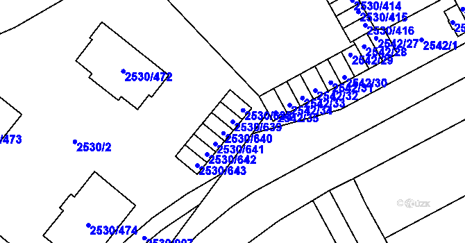 Parcela st. 2530/639 v KÚ Opava-Předměstí, Katastrální mapa