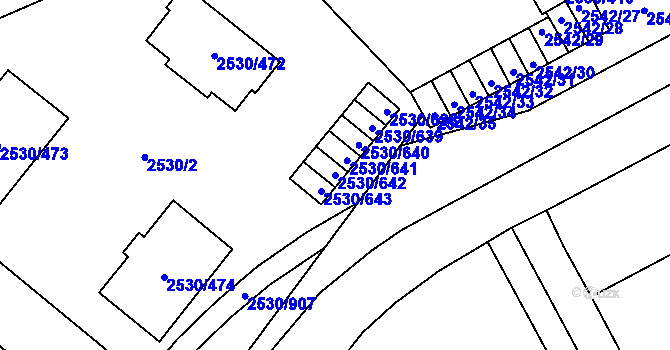 Parcela st. 2530/642 v KÚ Opava-Předměstí, Katastrální mapa