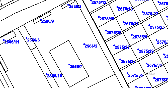 Parcela st. 2566/2 v KÚ Opava-Předměstí, Katastrální mapa