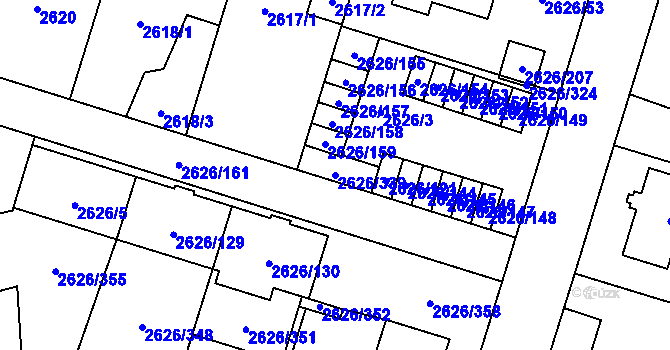 Parcela st. 2626/339 v KÚ Opava-Předměstí, Katastrální mapa