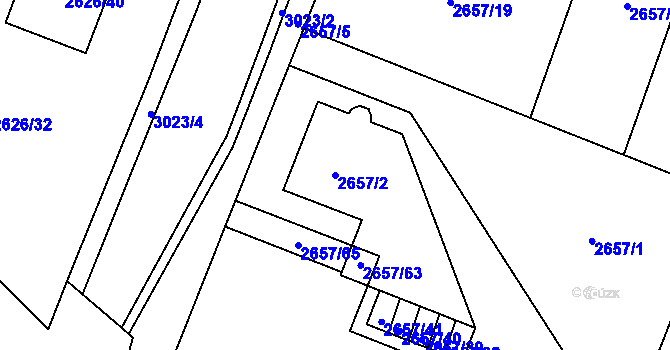 Parcela st. 2657/2 v KÚ Opava-Předměstí, Katastrální mapa