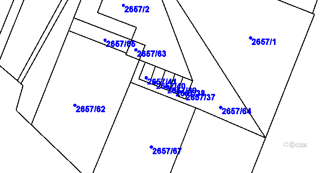 Parcela st. 2657/39 v KÚ Opava-Předměstí, Katastrální mapa