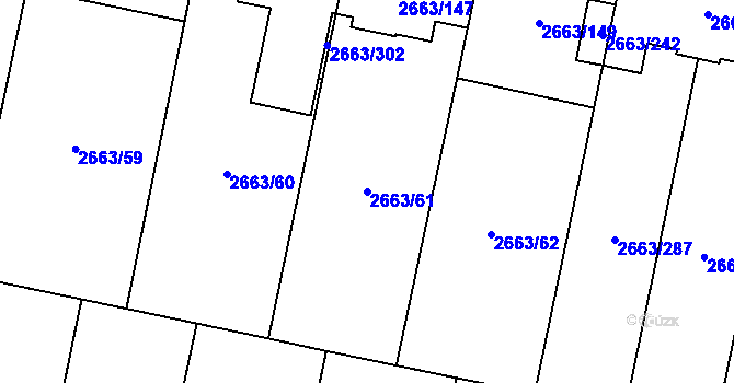 Parcela st. 2663/61 v KÚ Opava-Předměstí, Katastrální mapa