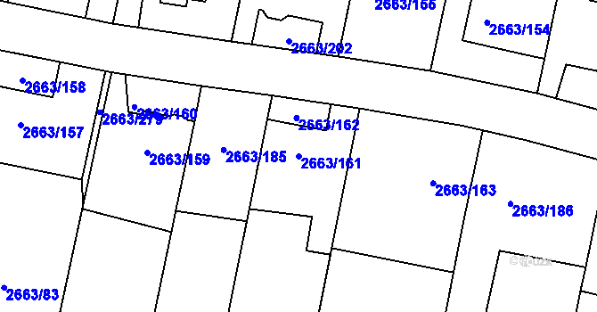 Parcela st. 2663/161 v KÚ Opava-Předměstí, Katastrální mapa