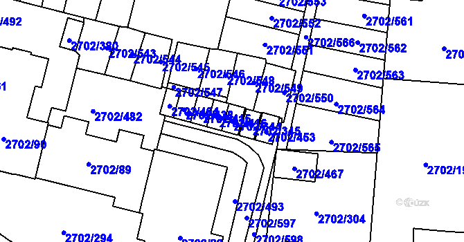 Parcela st. 2702/344 v KÚ Opava-Předměstí, Katastrální mapa