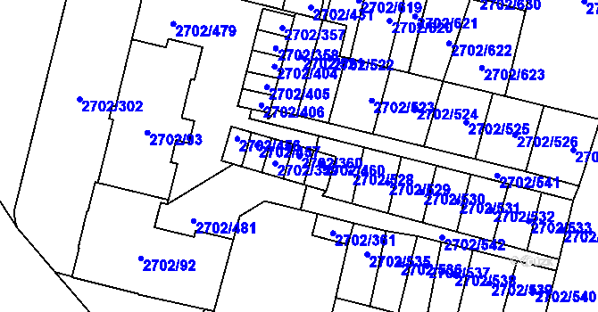 Parcela st. 2702/360 v KÚ Opava-Předměstí, Katastrální mapa