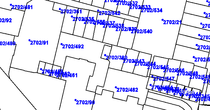 Parcela st. 2702/380 v KÚ Opava-Předměstí, Katastrální mapa