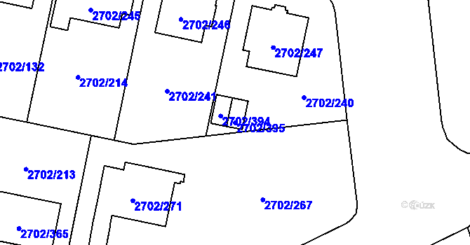 Parcela st. 2702/395 v KÚ Opava-Předměstí, Katastrální mapa