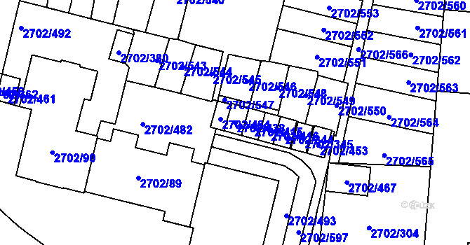 Parcela st. 2702/438 v KÚ Opava-Předměstí, Katastrální mapa