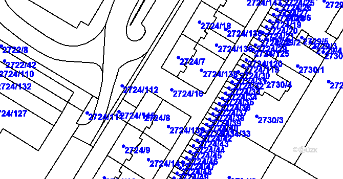 Parcela st. 2724/16 v KÚ Opava-Předměstí, Katastrální mapa