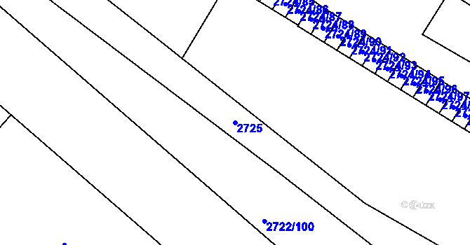Parcela st. 2725 v KÚ Opava-Předměstí, Katastrální mapa