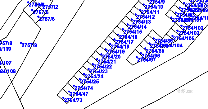 Parcela st. 2754/20 v KÚ Opava-Předměstí, Katastrální mapa