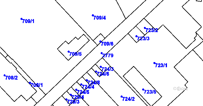 Parcela st. 2779 v KÚ Opava-Předměstí, Katastrální mapa