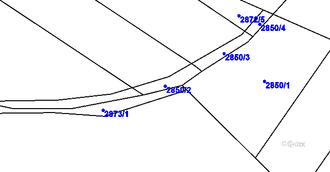 Parcela st. 2850/2 v KÚ Opava-Předměstí, Katastrální mapa