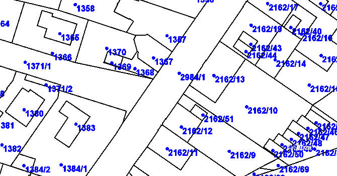 Parcela st. 2984 v KÚ Opava-Předměstí, Katastrální mapa