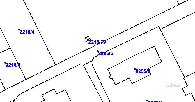 Parcela st. 2986/5 v KÚ Opava-Předměstí, Katastrální mapa