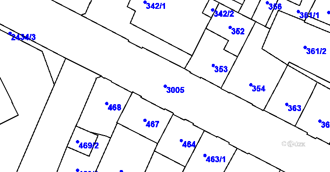 Parcela st. 3005 v KÚ Opava-Předměstí, Katastrální mapa