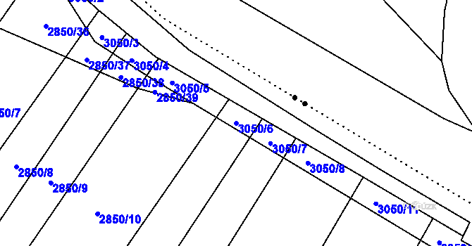 Parcela st. 3050/6 v KÚ Opava-Předměstí, Katastrální mapa