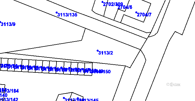 Parcela st. 3113/2 v KÚ Opava-Předměstí, Katastrální mapa