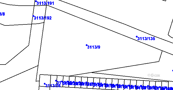 Parcela st. 3113/9 v KÚ Opava-Předměstí, Katastrální mapa