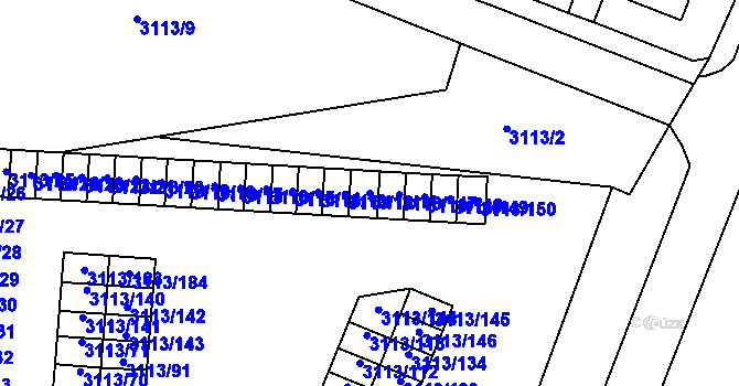 Parcela st. 3113/11 v KÚ Opava-Předměstí, Katastrální mapa