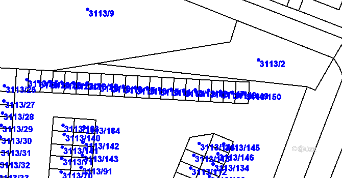 Parcela st. 3113/13 v KÚ Opava-Předměstí, Katastrální mapa