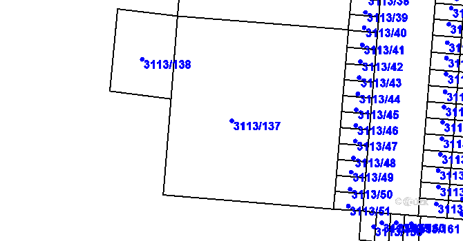 Parcela st. 3113/137 v KÚ Opava-Předměstí, Katastrální mapa