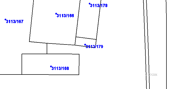 Parcela st. 3113/179 v KÚ Opava-Předměstí, Katastrální mapa