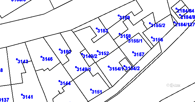 Parcela st. 3152 v KÚ Opava-Předměstí, Katastrální mapa
