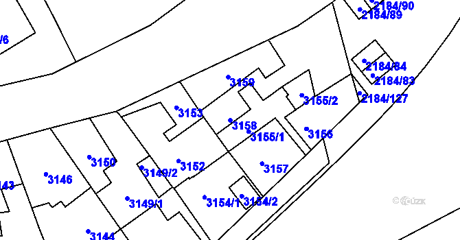 Parcela st. 3158 v KÚ Opava-Předměstí, Katastrální mapa