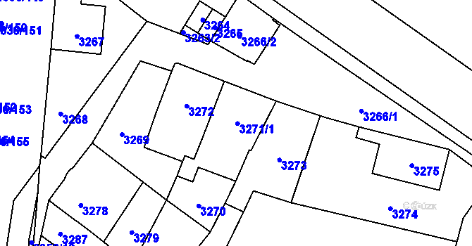 Parcela st. 3271 v KÚ Opava-Předměstí, Katastrální mapa