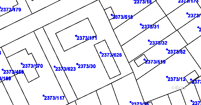 Parcela st. 2373/626 v KÚ Opava-Předměstí, Katastrální mapa