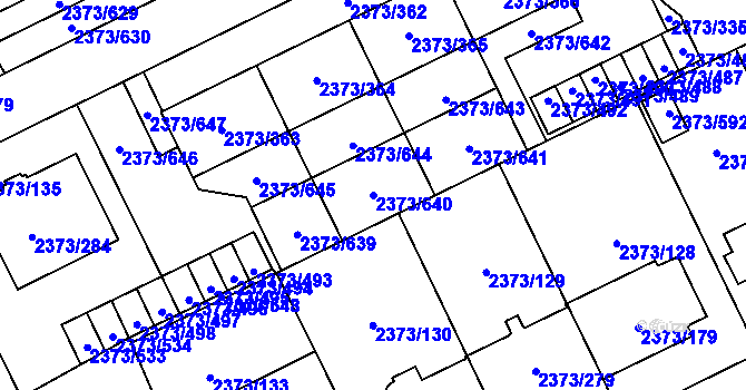 Parcela st. 2373/640 v KÚ Opava-Předměstí, Katastrální mapa