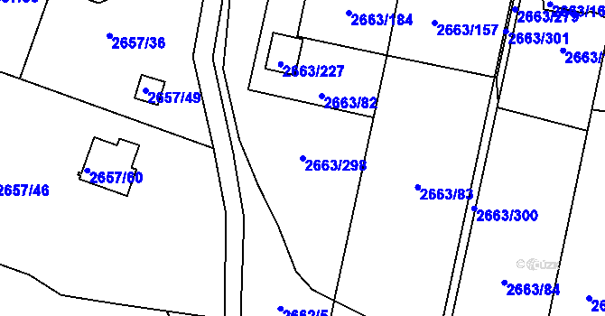 Parcela st. 2663/298 v KÚ Opava-Předměstí, Katastrální mapa