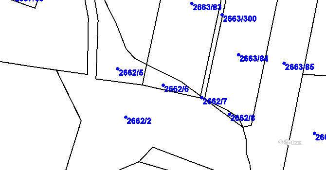 Parcela st. 2662/6 v KÚ Opava-Předměstí, Katastrální mapa