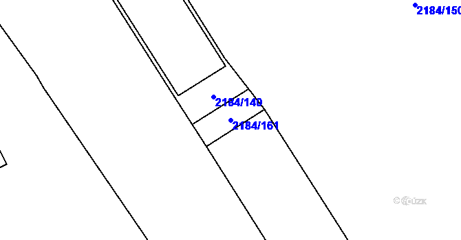 Parcela st. 2184/161 v KÚ Opava-Předměstí, Katastrální mapa