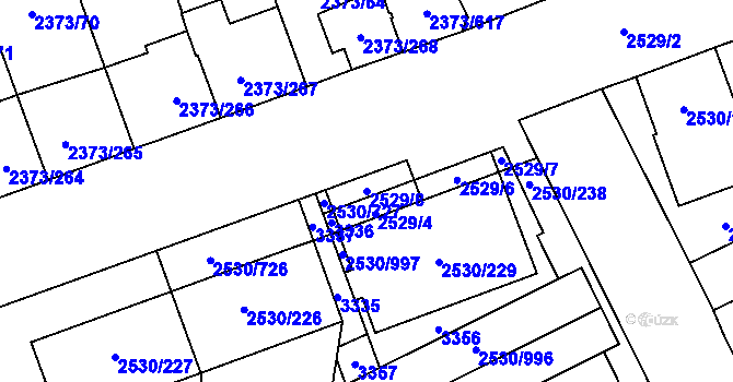 Parcela st. 2529/8 v KÚ Opava-Předměstí, Katastrální mapa