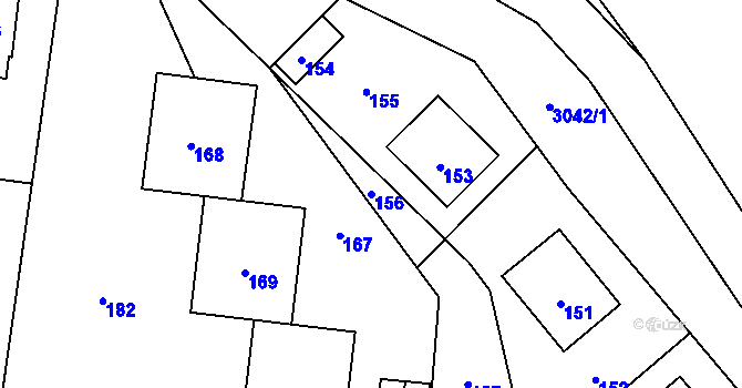 Parcela st. 156 v KÚ Jaktař, Katastrální mapa