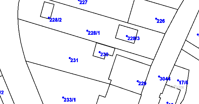 Parcela st. 230 v KÚ Jaktař, Katastrální mapa