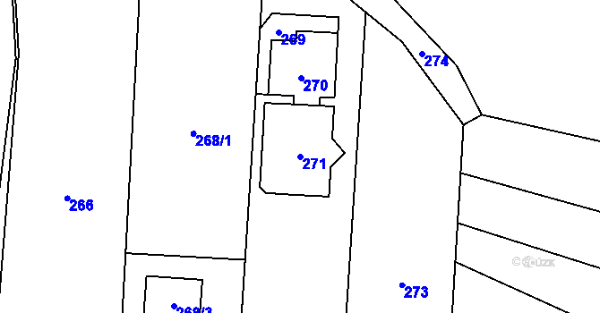Parcela st. 271 v KÚ Jaktař, Katastrální mapa