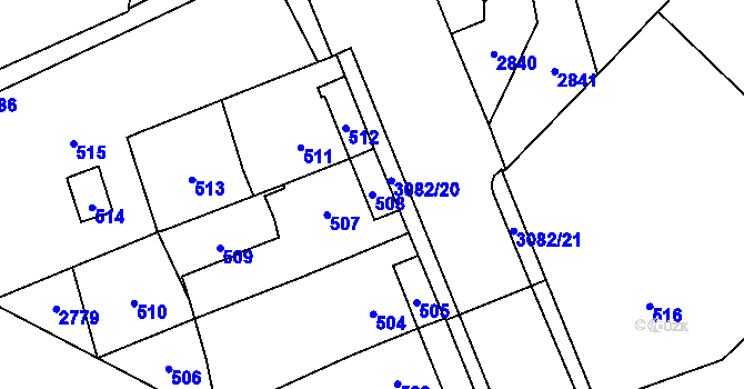 Parcela st. 508 v KÚ Jaktař, Katastrální mapa