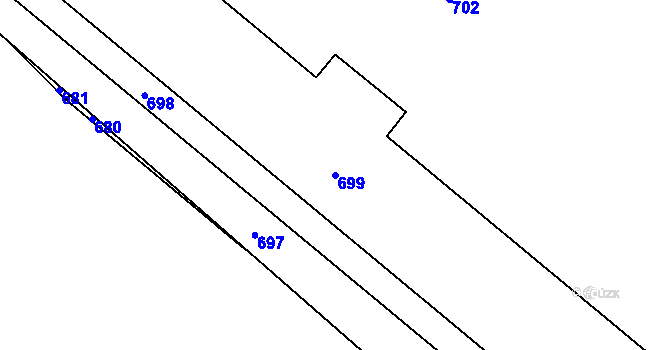 Parcela st. 699 v KÚ Jaktař, Katastrální mapa